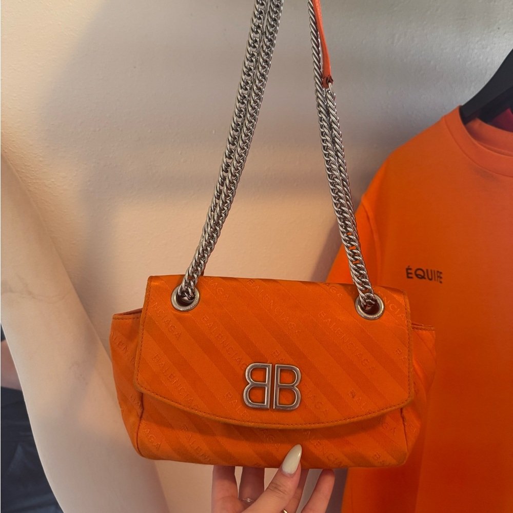 Balenciaga BB Nylon Jacquard Shoulder Bag